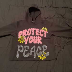 “Protect Your Peace” Cropped Hoodie